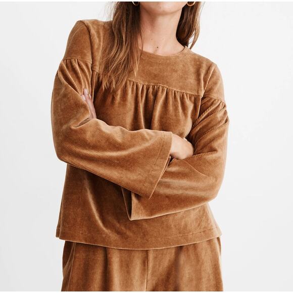 Madewell Tops - Texture & Thread Madewell Corduroy Bell Sleeve Swing Top Warm Hickory Small